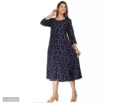 Anarkali  Printed Rayon Kurta For Women-thumb0