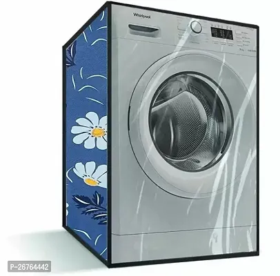 Fancy PVC Front Loading Washing Machine Cover(Width: 71 Cm, Grey, White)-thumb0