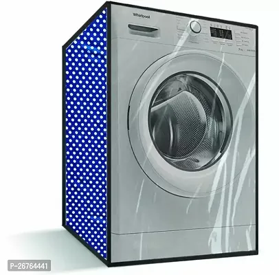 Fancy PVC Front Loading Washing Machine Cover(Width: 61 Cm, Blue, White)