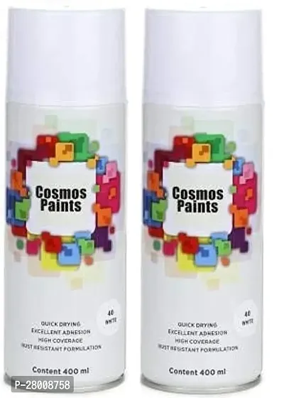 Cosmos Paints Gloss White Spray Paint 400ml (Pack of 2)-thumb0