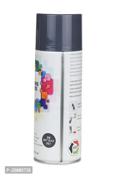 Cosmos Paints Matt Black Grey Spray Paint 400ml (Pack of 2)-thumb4