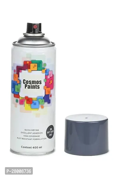 Cosmos Paints Matt Black Grey Spray Paint 400ml (Pack of 2)-thumb3