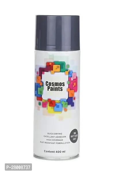 Cosmos Paints Matt Black Grey Spray Paint 1600 ml (Pack of 4)-thumb2