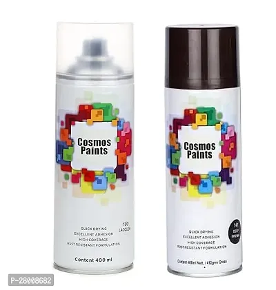 Cosmos Paints ClearLacquer  Deep Brown Spray Paint 400 ml (Combo of 2)