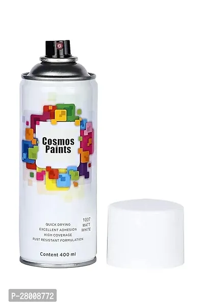 Cosmos Paints Matt Black Grey  Matt White Spray Paint 400 ml (Pack of 2)-thumb3