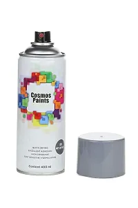 Cosmos Paints Gloss Black  Matt Light Grey Spray Paint 400 ml (Pack of 2)-thumb1