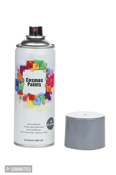 Cosmos Paints Gloss Black  Matt Light Grey Spray Paint 400 ml (Pack of 2)-thumb2