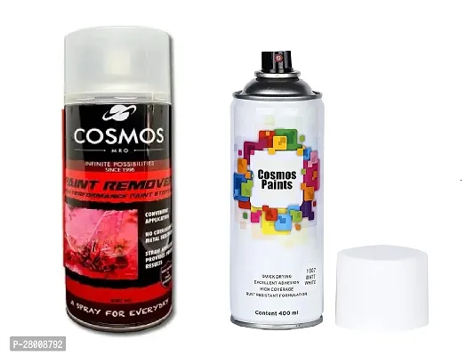 Cosmos Paints Remover and Matt White Spray Paints Combo Pack (Combo of 2)-thumb0