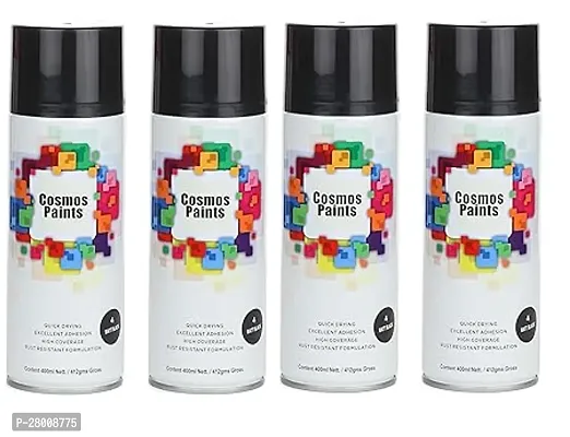 Cosmos Paints Matt Black Spray Paint 1600 ml (Pack of 4)-thumb0