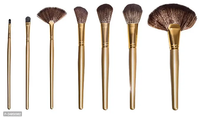 Set of 10 Professional Makeup Brushes with Powder Puff