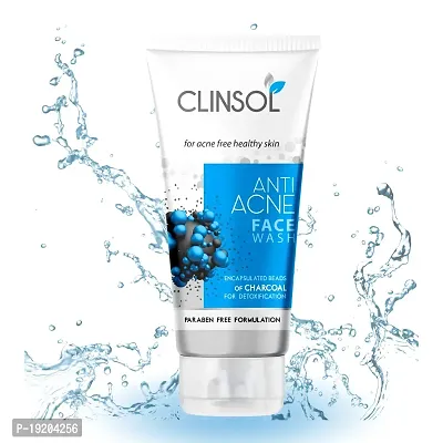 Clinsol Anti-Acne Charcoal Face Wash - Detoxify and Re-Energize for Acne-Free Skin70G-thumb0