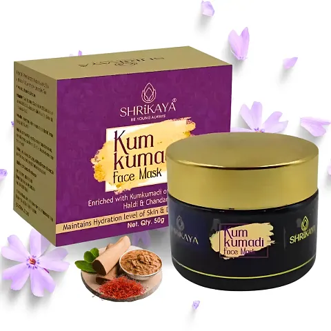 Shrikaya Kumkumadi Face Mask Enriched With Kumkumadi Oil, Gold Dust, Haldi & Chandan For Skin Whitening, 50g