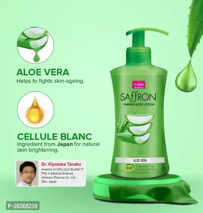 VI-JOHN Saffron Aloe Vera Body Lotion For Men  Women | Chemical Free Winter Cream for Dry Skin with Deep Moisturiser and Instant Hydration Skin Lotion 250ml-thumb2