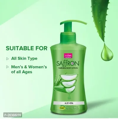 VI-JOHN Saffron Aloe Vera Body Lotion For Men  Women | Chemical Free Winter Cream for Dry Skin with Deep Moisturiser and Instant Hydration Skin Lotion 250ml-thumb4