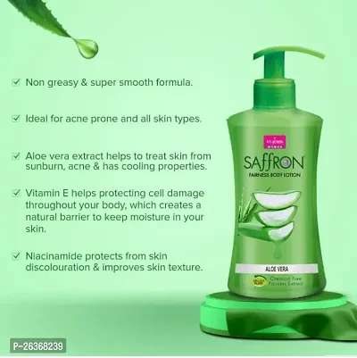 VI-JOHN Saffron Aloe Vera Body Lotion For Men  Women | Chemical Free Winter Cream for Dry Skin with Deep Moisturiser and Instant Hydration Skin Lotion 250ml-thumb5