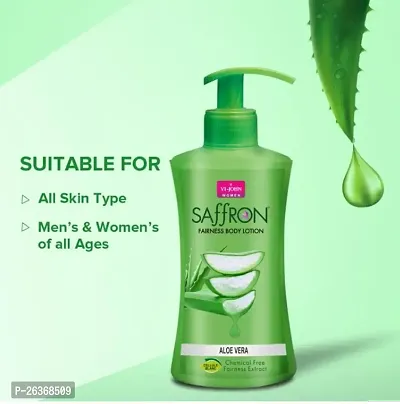 VI-JOHN Saffron Aloe Vera Body Lotion For Men  Women | Chemical Free Winter Cream  | Chemical Free Winter Cream for Dry Skin with Deep Moisturiser and Instant Hydration Skin Lotion 250ml | Pack Of 4-thumb5
