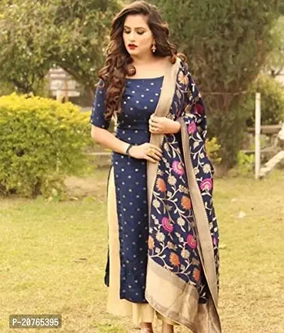 Bandhani Printed Taffeta Silk Suits  Dress Materials-thumb0