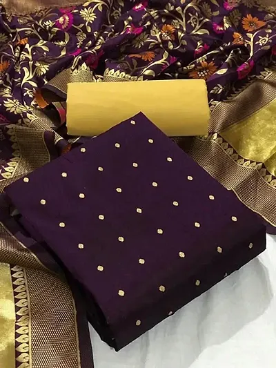 Taffeta Silk Booti Dress Material With Jacquard Meenakari Dupatta