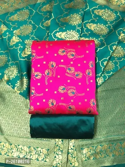 Fancy Banarasi Jacquard Unstitched Dress Material For Women-thumb0