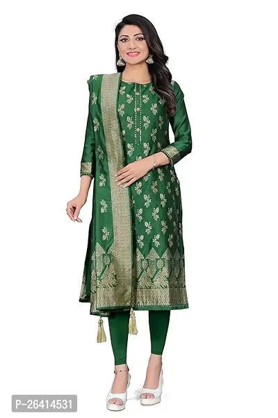 Fancy Banarasi Silk Unstitched Dress Material For Women