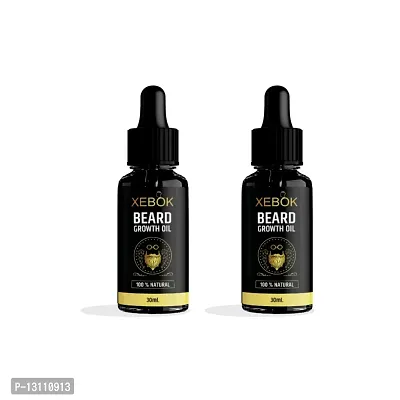 XEBOK 100% Natural Beard Growth Oil - No SLS, No Paraben Hair Oil (30 ML)(Pack of 2)