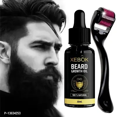 XEBOK Beard Growth Oil 30ml  Beard Growth Kit with Beard Growth Oil for Men  Beard Activator (Derma Roller Activator) For Fast Beard Growth