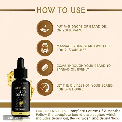 Xebok Beard Growth Oil (30ml) With Beard Activator (Derma Roller ) Pack of 2 items in a set-thumb3