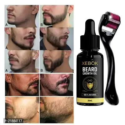 Organics Beard and Hair Growth Oil, 30 ml | Beard growth oil for men | Hair growth oil for men | For faster beard growth | For thicker and fuller looking beard With Beard Activator ( Derma Roller)