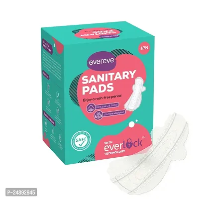 Evereve Ultra Thin Rash Free Cotton Sanitary Pads, XL,XXL, 12's Pack-thumb0