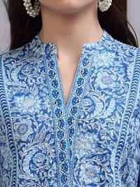 Elegant Blue Rayon Printed Top For Women-thumb4