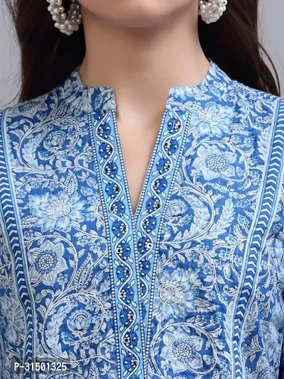 Elegant Blue Rayon Printed Top For Women-thumb5