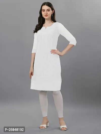 Stylish White Georgette Embroidered Kurta