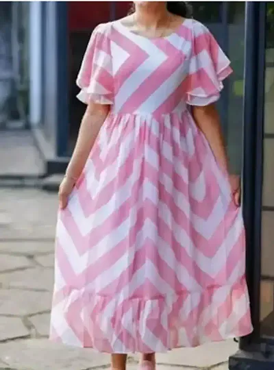 Georgette Stripe Maxi Dresses