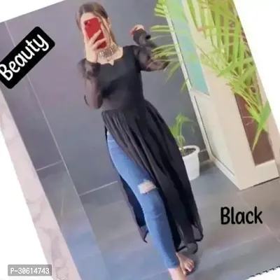 Stylish Black Georgette Kurta For Women For Women-thumb3