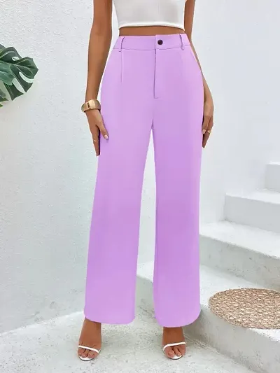 Solid Lycra Trousers For Women