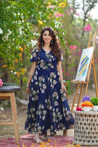 Georgette Floral Printed Dresses