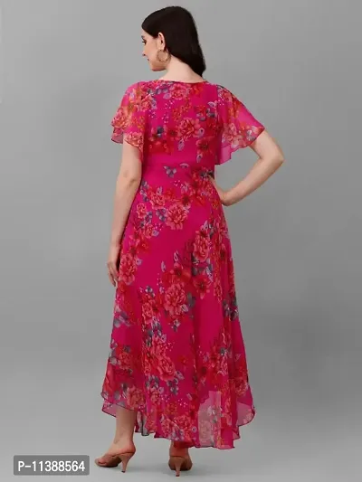 Pink Georgette Digital Printed Ethnic Gowns For Women-thumb4