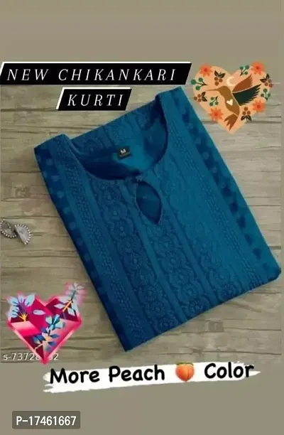 Fabulous Chikan Kari A-line Straight Fit Plus Size Kurtis for women  Girls-thumb0