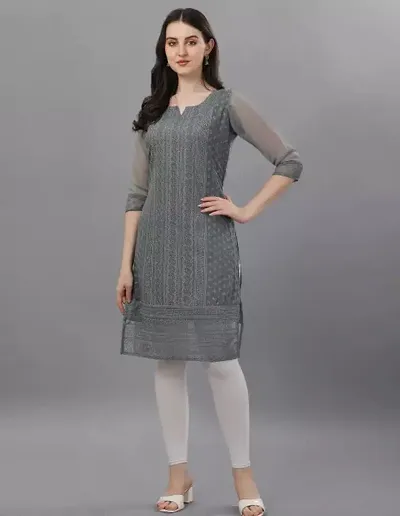 Fancy Georgette Straight Kurti