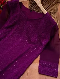 Fashionable Purple Georgette Chikankari Kurta for Women-thumb3