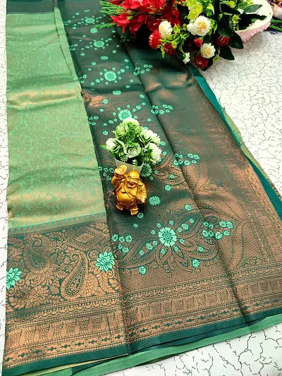 Stunning Bridal Art Silk Zari Woven Saree With Blouse Piece For Women