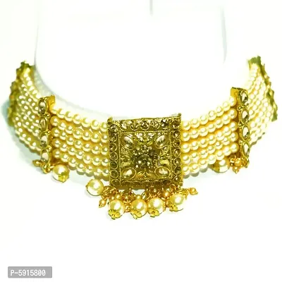 Stylish Alloy Pearl Work Jewellery Set For Women-thumb3