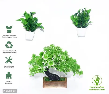 Elegant Bonsai Wild Artificial Plant With Pot Pack of 3