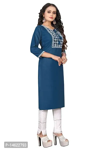 zokhi Womens Cotton Blend Embroidered Kurta and Pant with Sequance Work-thumb3