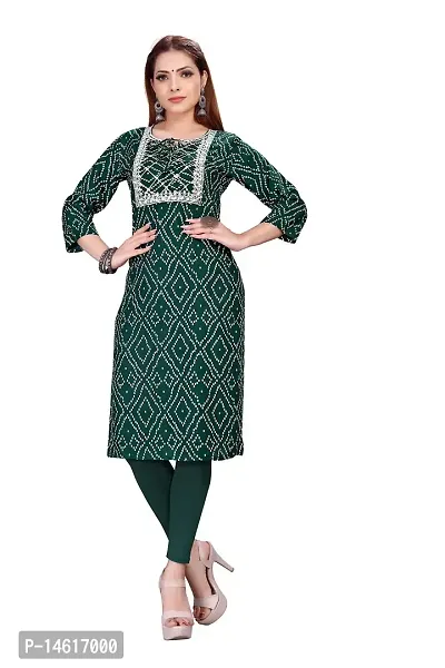 zokhi Womens Rayon Printed Casual Kurti