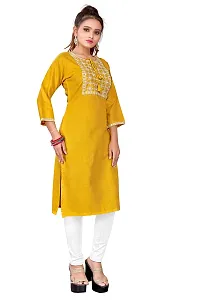 zokhi Womens Cotton Blend Mirror Work Casual Kurti-thumb1