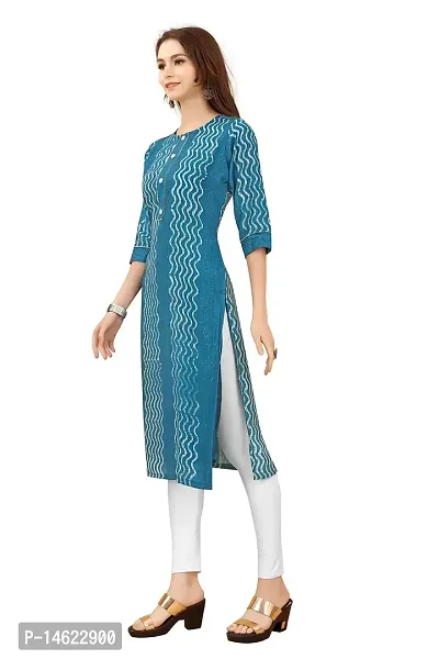 zokhi Women's Chanderi Batik Laheriya Print  Straight Stitched Kurti_(Sequence Work)-thumb3