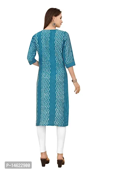 zokhi Women's Chanderi Batik Laheriya Print  Straight Stitched Kurti_(Sequence Work)-thumb2