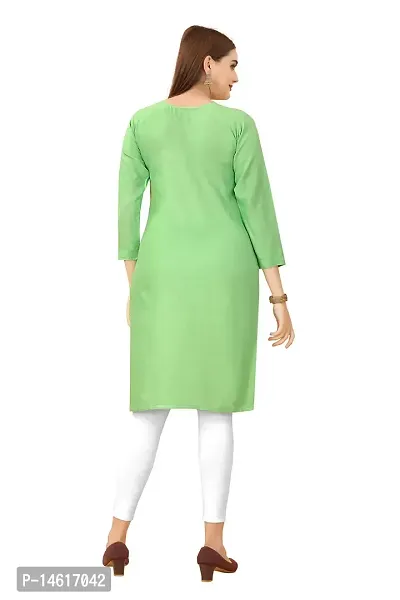 zokhi Women's Embroidered Rayon Straight Kurti for Women-thumb2