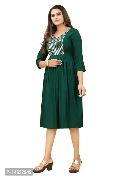 zokhi Women's Embroidered Rayon Straight Kurti-thumb4